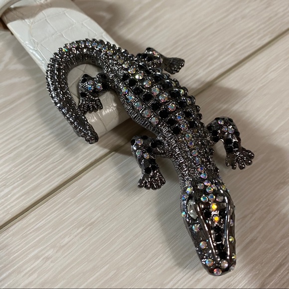 Ambrosi Abrianna white crocodile leather belt XS - Picture 9 of 16